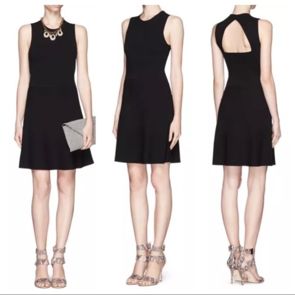 Theory Maysen Sleeveless Back Cutout Knit Dress